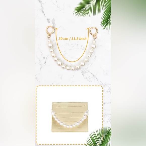 NWOT Faux Pearl Beads Chain Handbag Handle/Strap - Picture 5 of 8